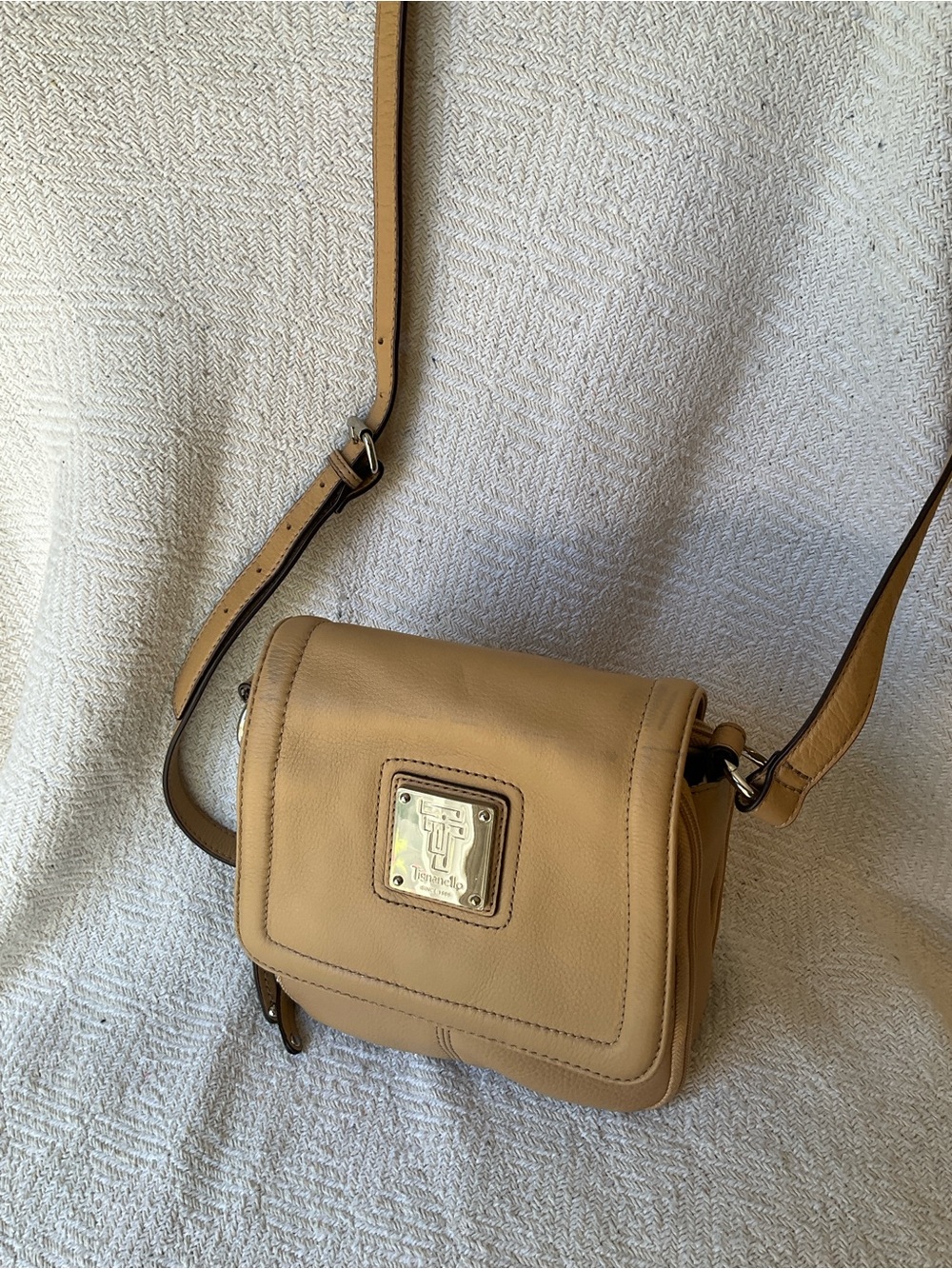 Tignanello Camel/Tan Compact Leather Crossbody